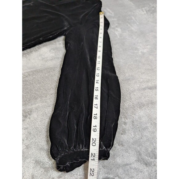 Zara Woman Tunic Dress Womens S Black Velvet Embroidered V Neck Boho Mini - Picture 7 of 10